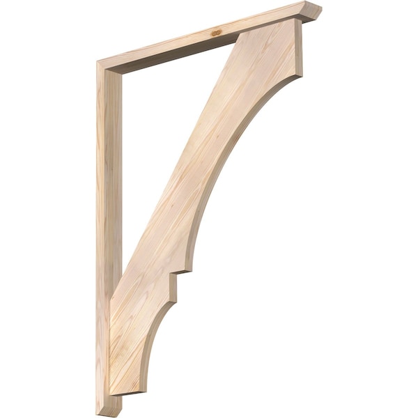 Ekena Millwork Balboa Slat Smooth Bracket w/ Offset Brace, Douglas Fir, 3 1/2"W x 36"D x 48"H BKT0402X36X48BOA06SDF - main